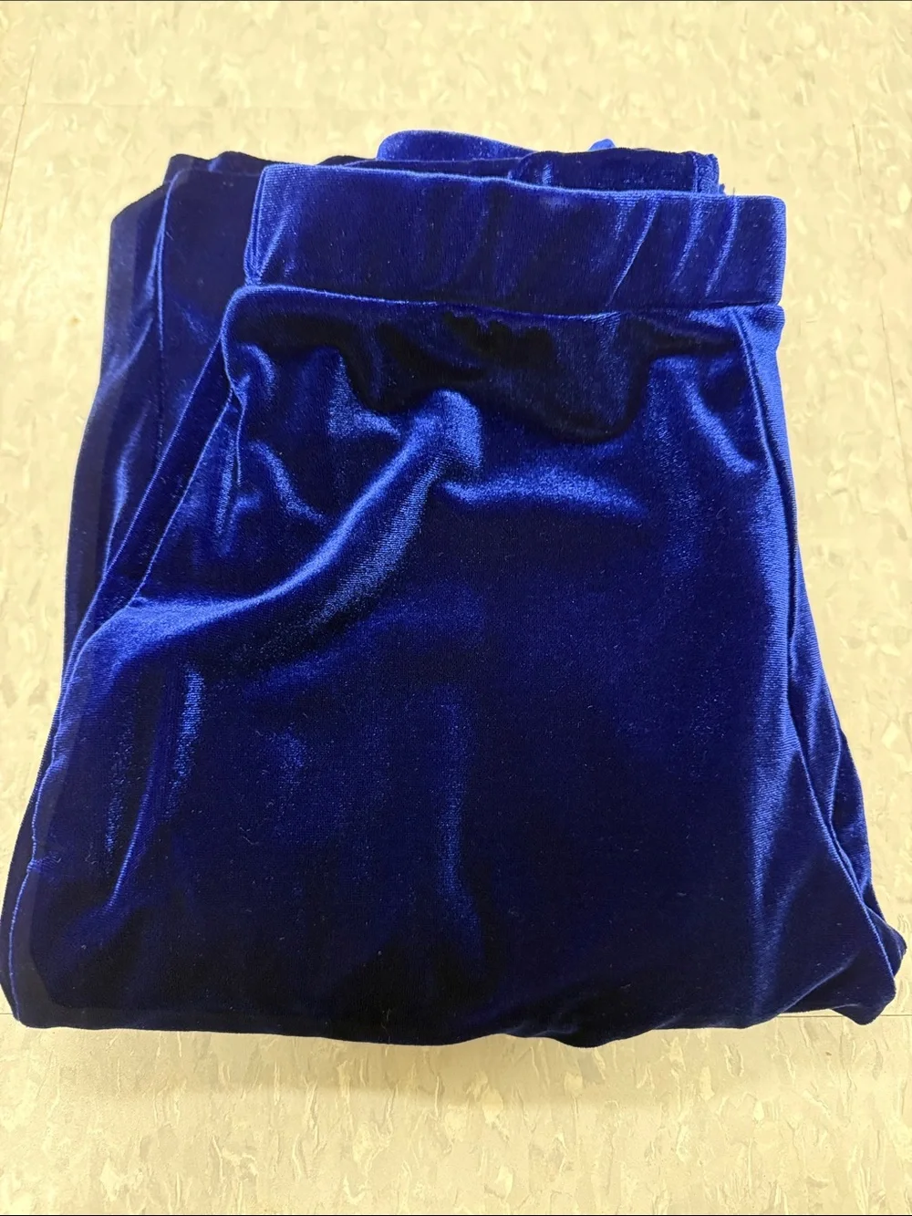 NEW Curtain Call Costumes Velour Dance Yoga Stretch Pants in Deep Blue